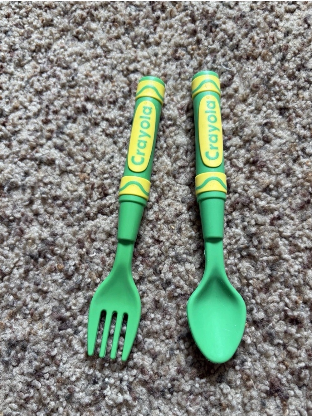 Crayola Green and Yellow Children's Spoon & Fork Set